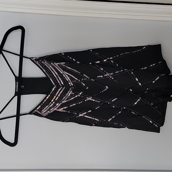 Express Black Ruffle Tank Top - Picture 1 of 5